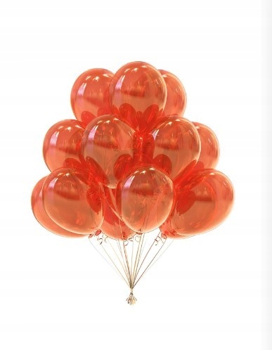 Balon lateksowy POMARAŃCZOWY transparentny 25cm, 10szt, urodziny walentynki