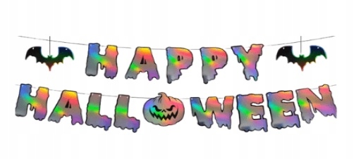 Baner Halloween Happy Halloween Holograficzny IMPREZA HALLOWEEN