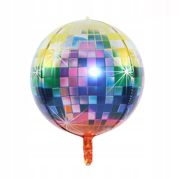 Balon foliowy kula 4d multi KOLOR 55cm, studniówka, sylwester, karnawał