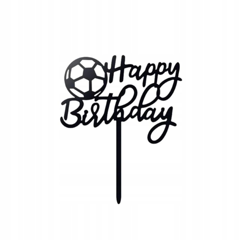 Topper na tort – Piłka Nożna Happy Birthday – Dekoracja Sportowa