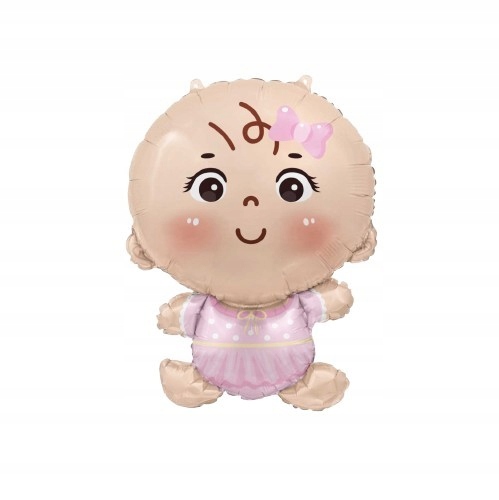 Balon foliowy Bobas dziewczynka 49×69,5cm, Chrzest Święty, urodziny