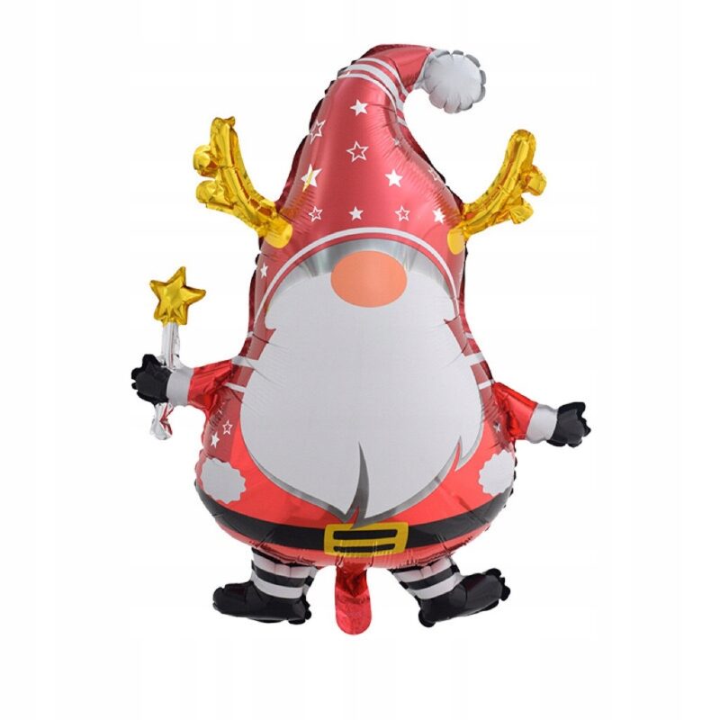 Balon foliowy świąteczny czerwony Skrzat Elf 61 x 74 cm na Boże Narodzenie