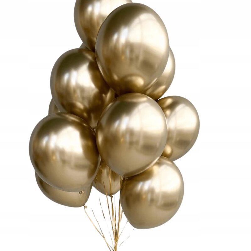 Balon lateksowy jasny złoty chrom, szampański 12 cali, 30cm 10szt