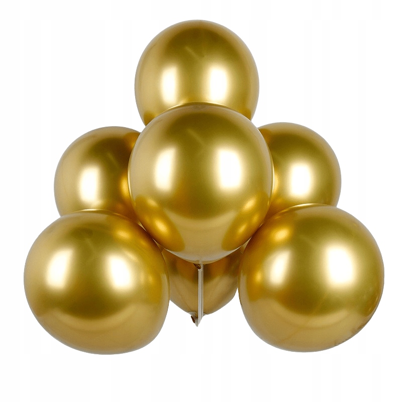 Balon lateksowy złoty chrom 5 cali, 13 cm 10szt