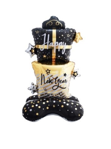 Balon foliowy Happy New Year Nowy Rok Stojący Impreza 58cali 147cm 1szt