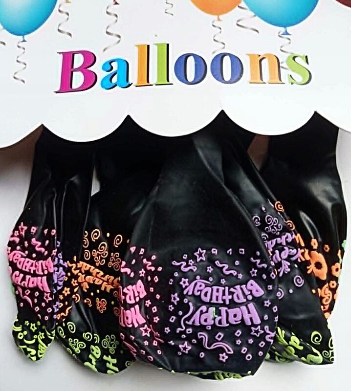 BALONY HAPPY BIRTHDAY NA URODZINY do girlanda balonowa czarne