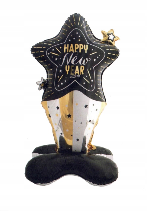 Duży balon foliowy dekoracja HAPPY NEW YEAR hel 147 cm nowy rok sylwestra