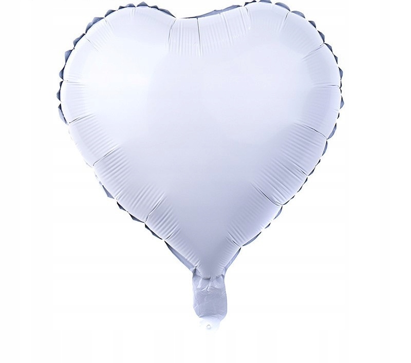 Balon foliowy serce 18 cali 45 cm biały matowy, wesele, chrzest, komunia