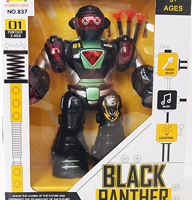 FIGURKA ROBOT 21 cm CHODZI STRZELA LED DŹWIĘKI