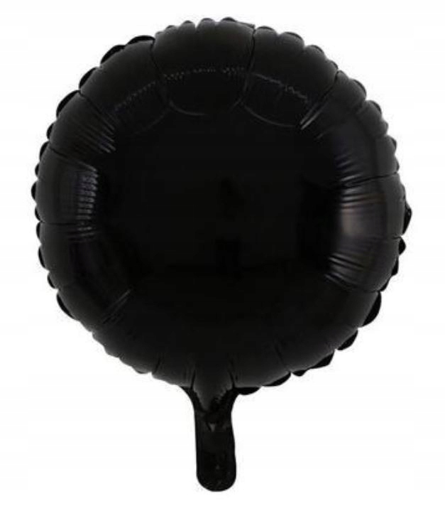 Balon urodzinowy foliowy okrągły czarny 45 cm