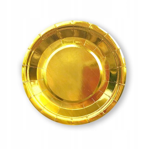 Talerzyk talerzyki złote Gold papierowe 10szt 22,5cm