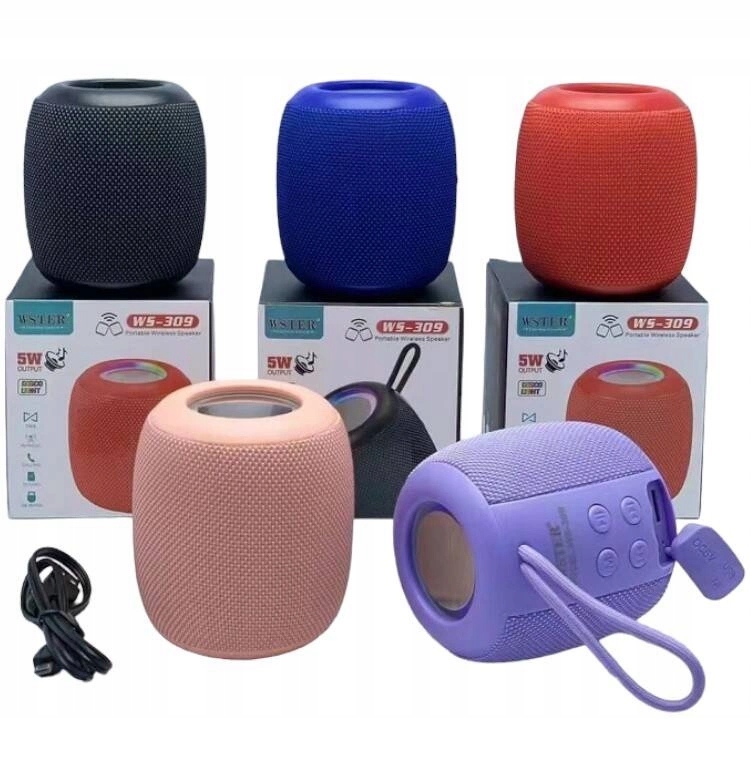Przenośny Głośnik Bluetooth LED Odtwarzacz MP3 FM TWS Wodoodporny OKOP