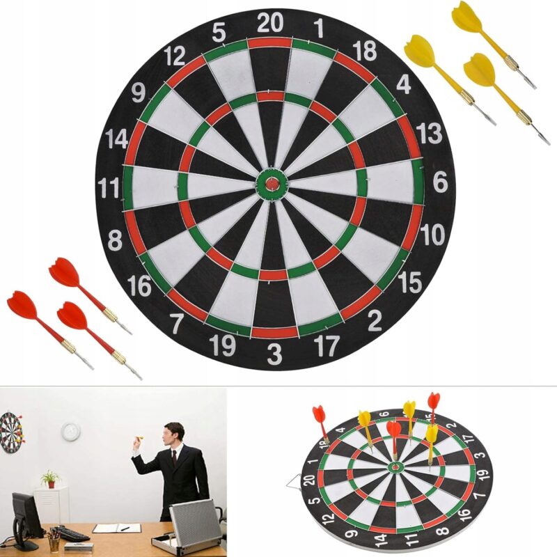 TARCZA DO GRY W DART RZUTKI LOTKI SIZALOWA ZESTAW TARCZA 40 CM + 6 RZUTEK