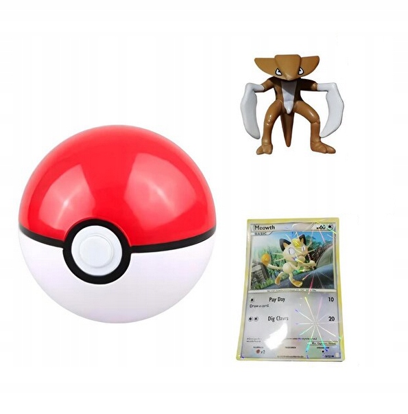 Kuferek + kula + 6 figurek + karty pokemon, pokemony, Pikachu - obrazek 6