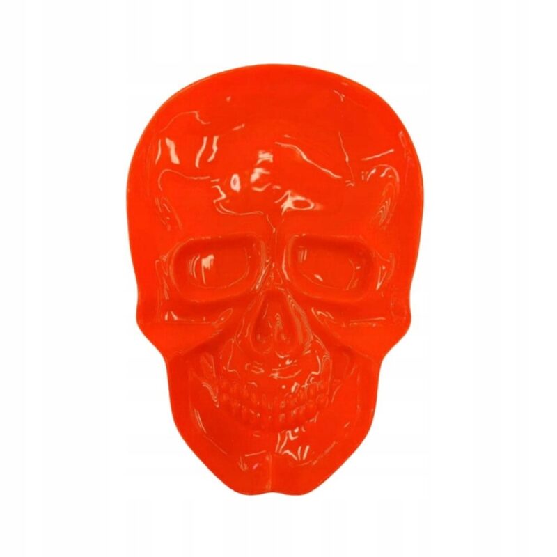 UPIORNY TALERZ CZACHA CZASZKA NA HALLOWEEN 33X23CM POMARAŃCZOWY