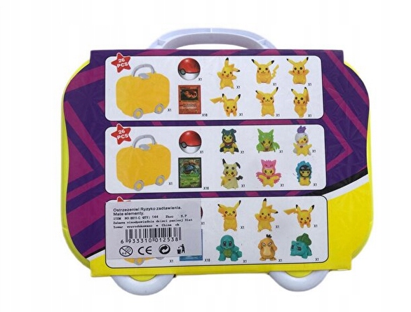 Kuferek + kula + 6 figurek + karty pokemon, pokemony, Pikachu - obrazek 2