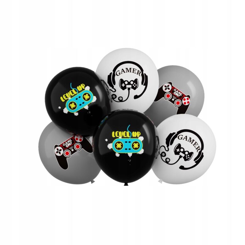 Balon lateksowy Game Pad, 12 cali 30 cm 6szt, urodziny, karnawał
