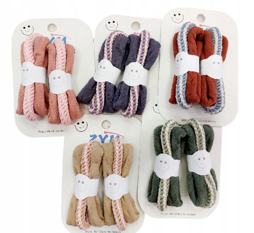 Zestaw 6 kolorowch gumek do włosów, 5 kolorów