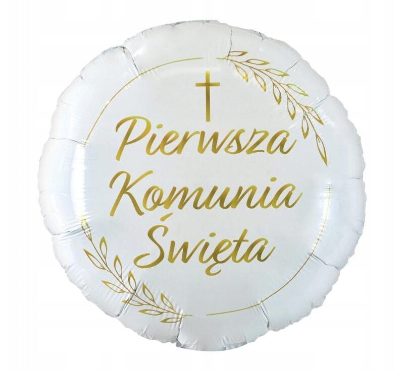 Balon foliowy Pierwsza Komunia Święta kłosy, 1 szt