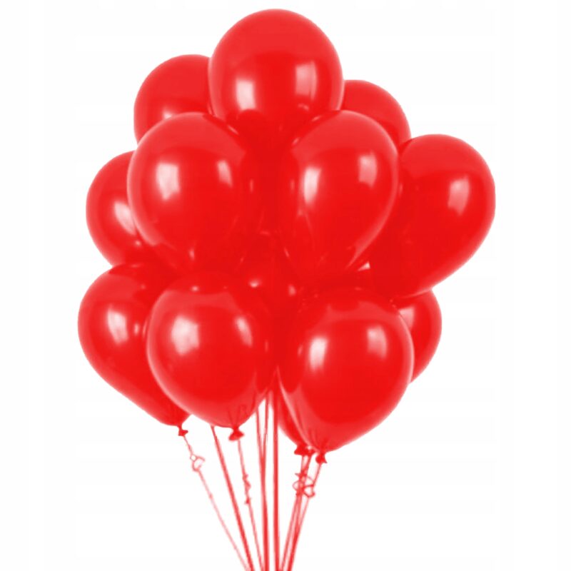 Zestaw bukiet balonów lateksowych czerwony 30cm 10szt
