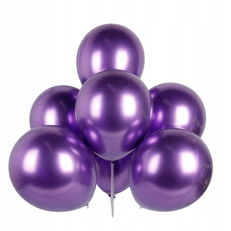 Balon lateksowy FIOLETOWY chrom 12 cali, 30cm 10szt, URODZINY, KARNAWAŁ